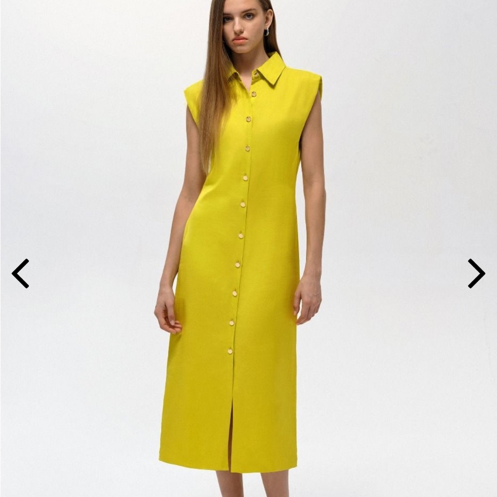 Saturday Club - Button Up Wide Shoulder Dress